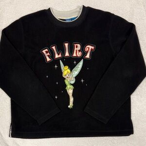 Disney Black fleece Tinkerbell Flirt Sweatshirt long sleeve large